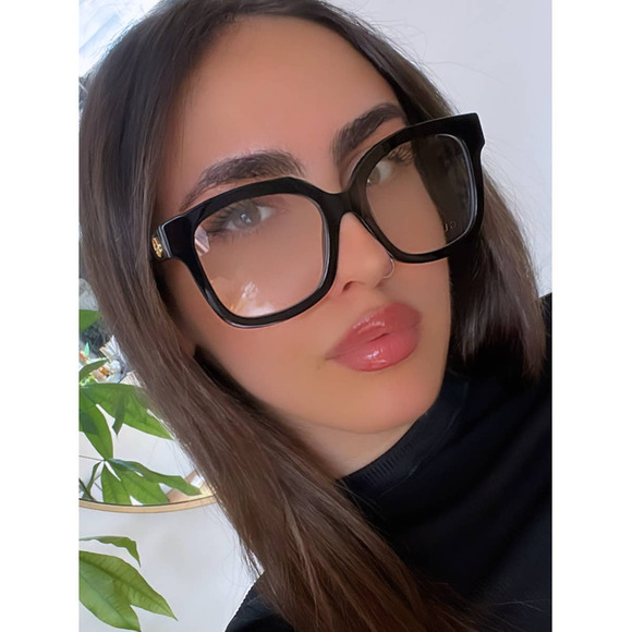 NEW Gucci GG1258O Black Oversized Square Eyeglasses Frames - Picture 1 of 8